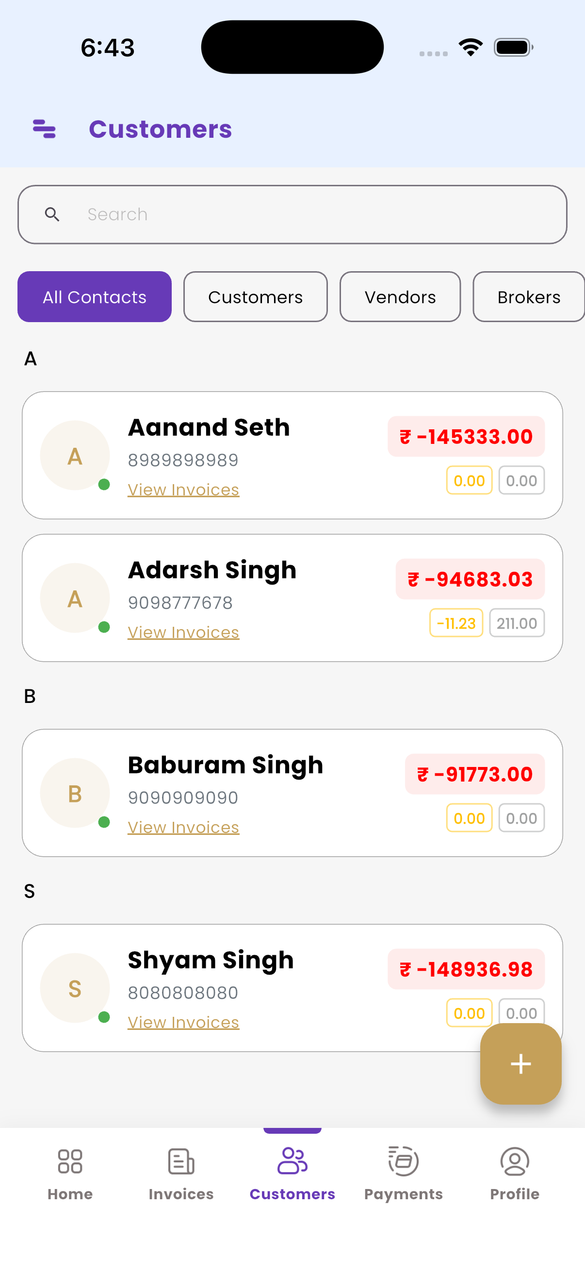 Customers List